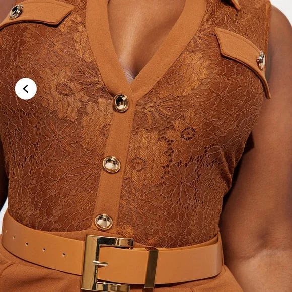 Fashion Nova Elegant Tan Women's Jumpsuit Size 2x - Picture 6 of 9